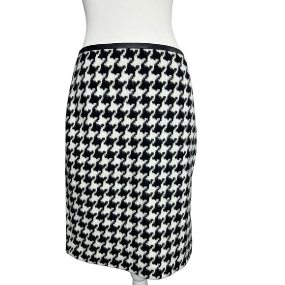 Talbots‎ Women's Black Houndstooth Wool Y2K Business Career Pencil Skirt 4P/W29 - Picture 2 of 14